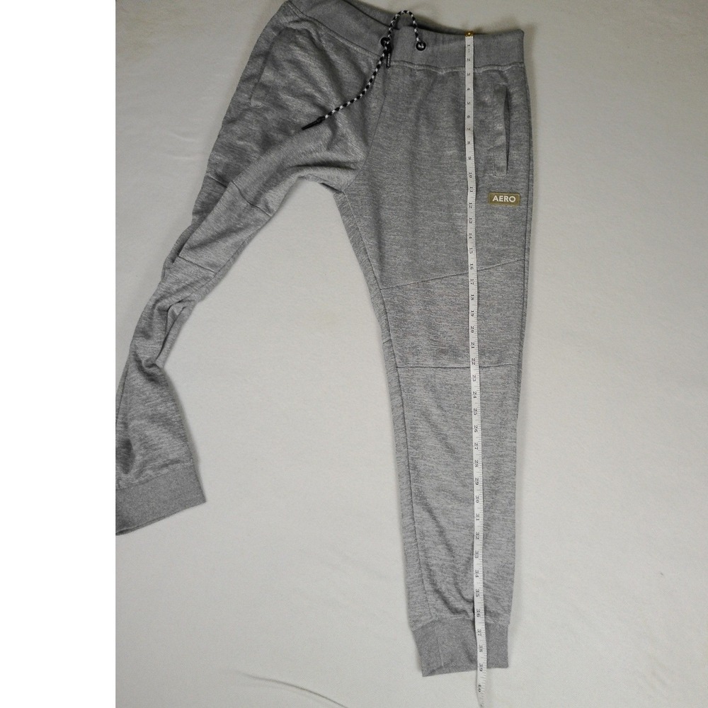 Aeropostale Mens Jogger Sweatpants Heather Gray Drawstring Logo Size L - Picture 9 of 9